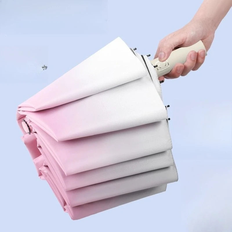 Gradient Color 24 Ribs Automatic Umbrella for Men and Women, Large Size Sun Rain Dual Use, Customizable UV Protection Zpaxo