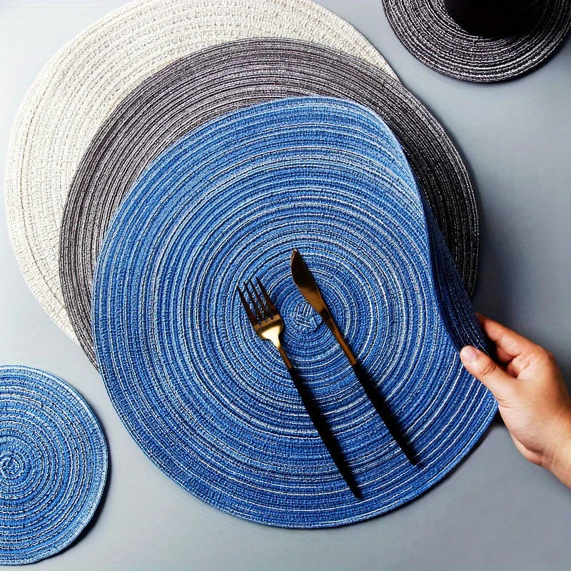 Non-Slip Linen Round Place Mats – Heat-Resistant Table Decor Dining Place Mats Zpaxo
