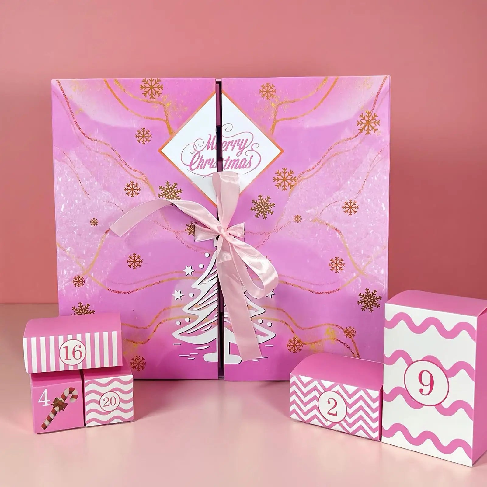 Reusable Calendar Advent 24-Grid Christmas Countdown Refillable
