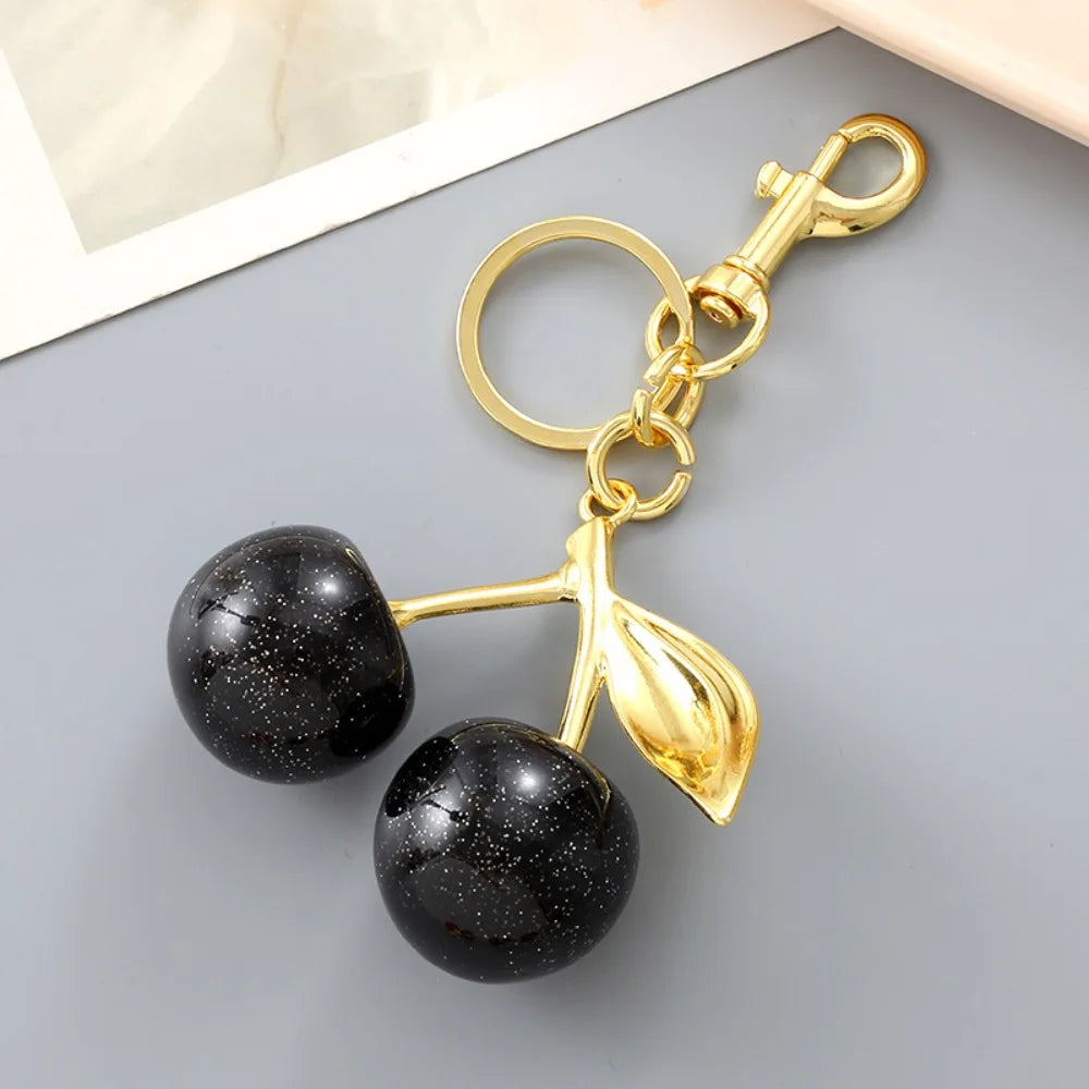 Bag Decoration Delicious Red Cherry Keychain Trinket Anti-Lost Cherry Charm Handbag Pendant Y2K Girl Heart Zpaxo Style A