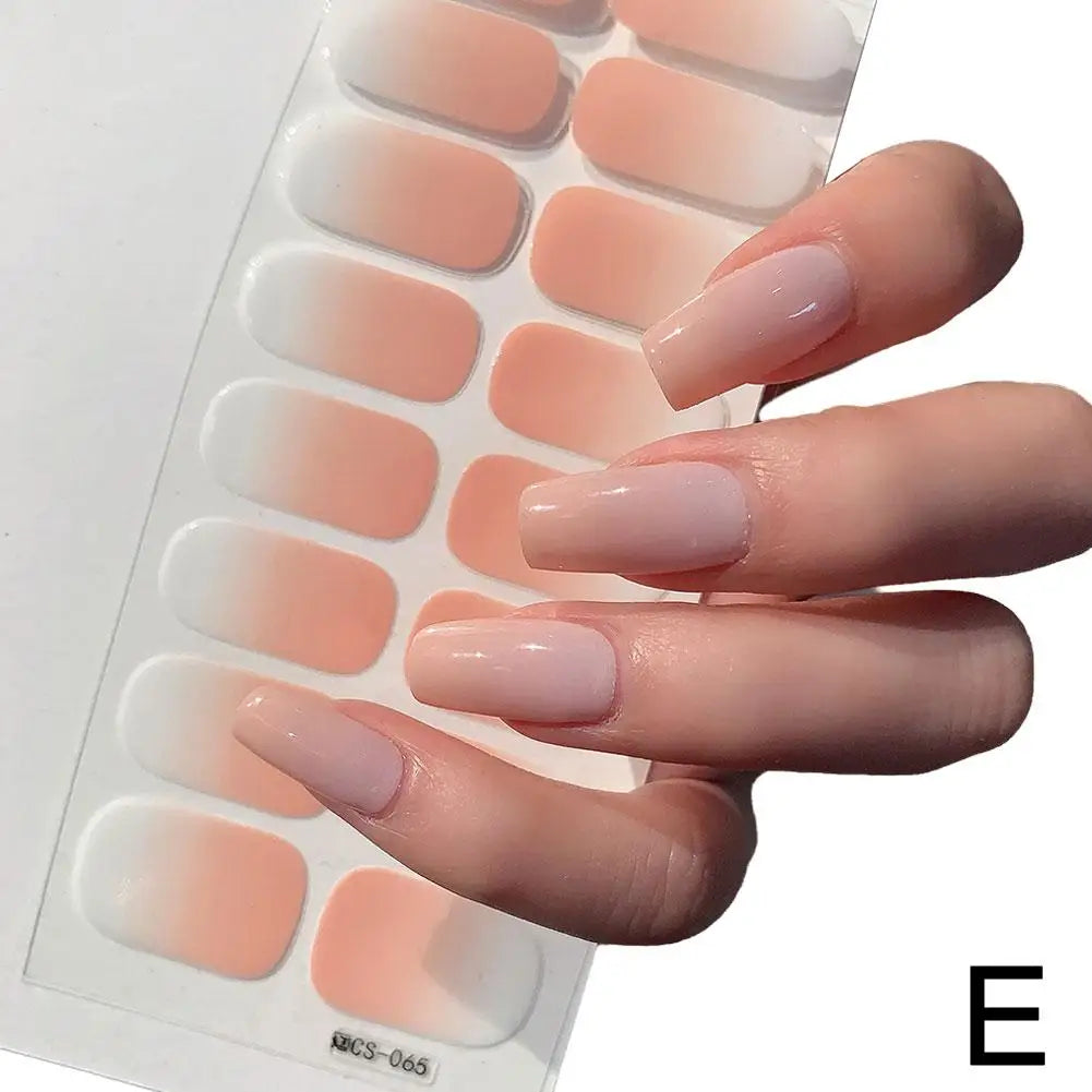 Naked Gradient Ombré Nail Wraps – No-Lamp French Nail Stickers Nail Art Stickers Zpaxo CS-65