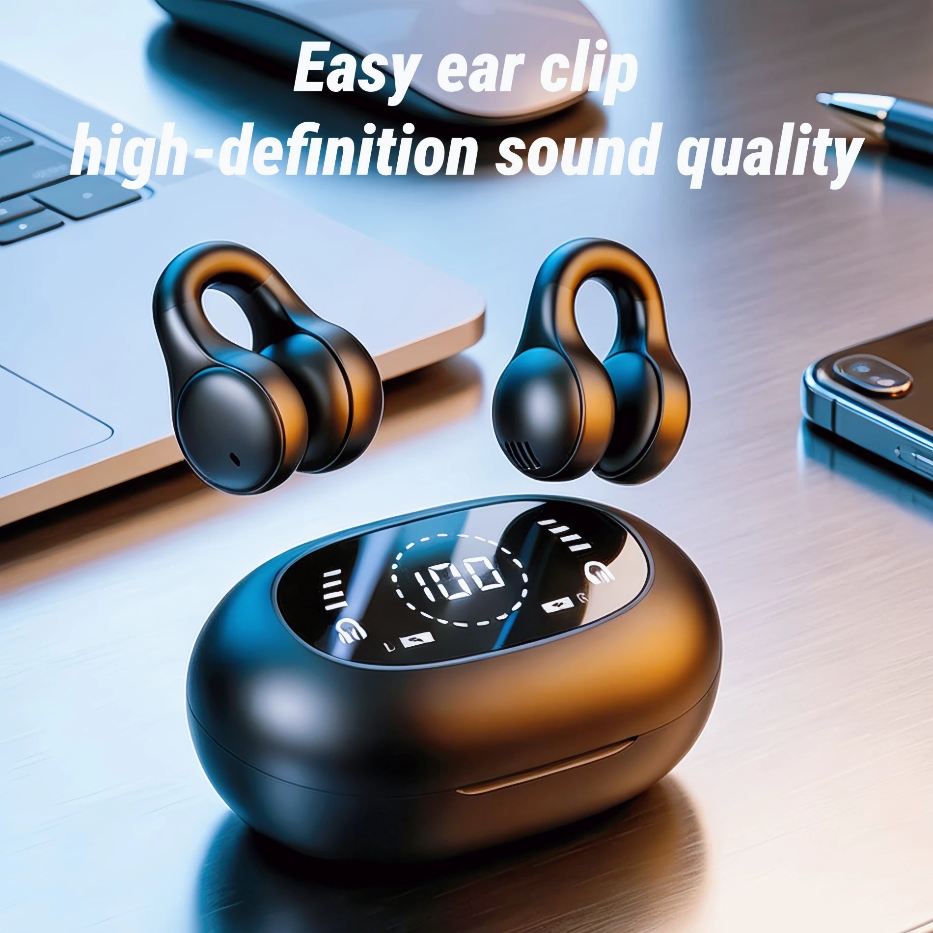 Wireless Open Ear Clip Earphones Bluetooth Music Sports Fashion Touch