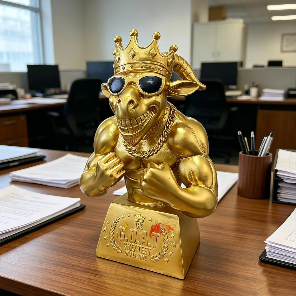 Goat Award Muscle Goat Football Player Award Humorous Desk Figurine for Players Winners Athletes Captains League Home Apartment Zpaxo