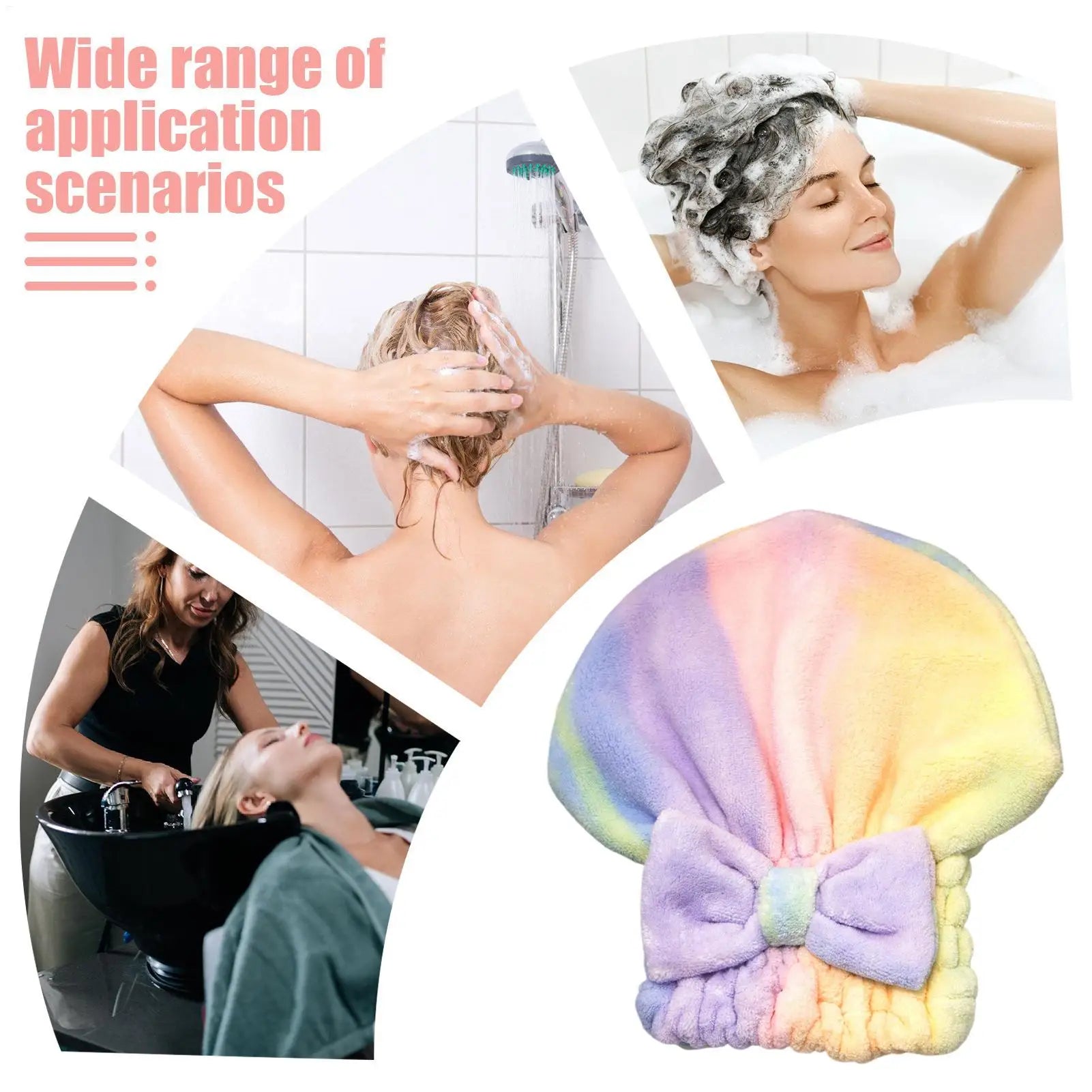 Microfiber Hair Drying Towels Head Wrap with Bow-Knot Shower Cap Hair Turban HairWrap Bath Cap for Curly Long Wet Hair Gift Zpaxo