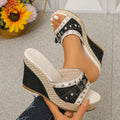 Heels Platform Slippers Women 2026 Fashion Printed All-in-one Thick Zpaxo black 43