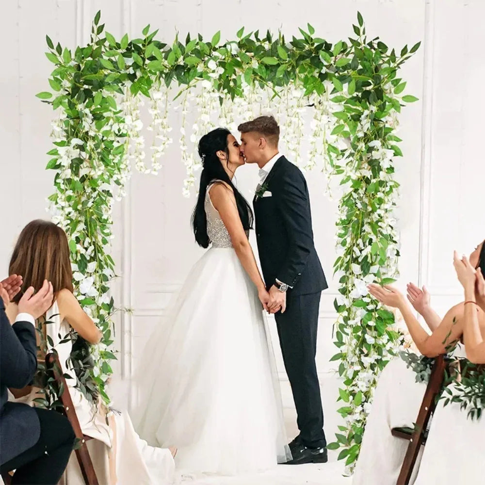 Lush 70 8 Artificial Wisteria Flowers Garland Outdoor Wedding Garden