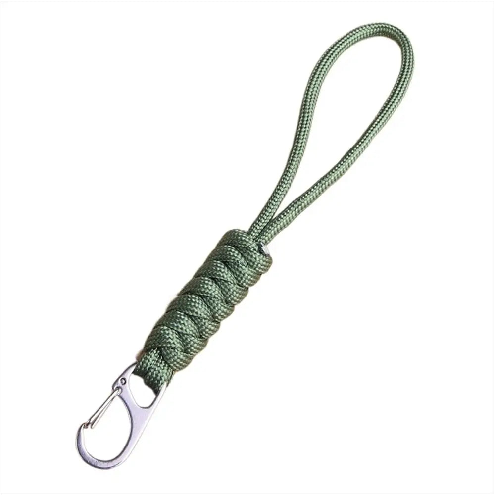 Anti-lost Handmade Paracord Keychain Braided Woven Snake Knot Keychain Outdoor Umbrella Rope Keyring Zpaxo green