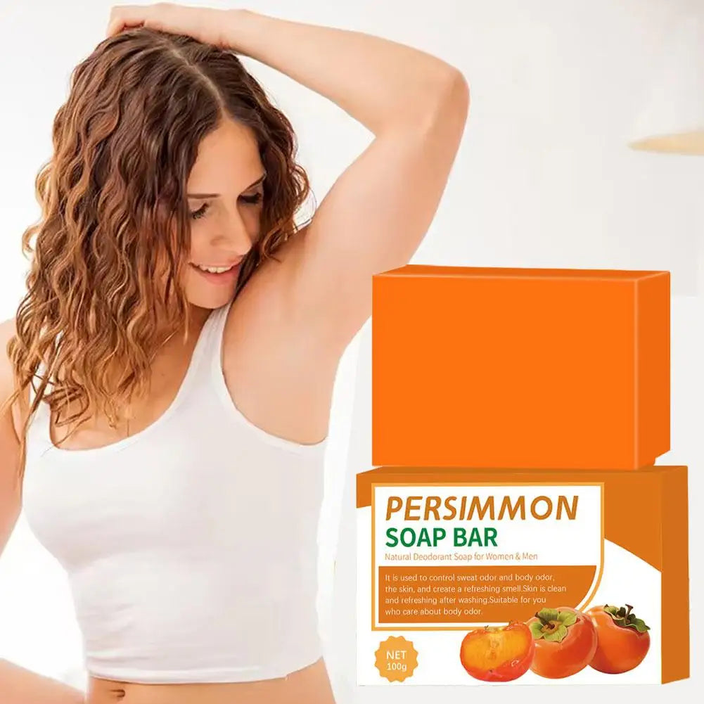 Hand Made persimmon soap bar Body Cleaning Lightening Dark Underarm Leg Body Cleansers Brightening Face Soap Tender Skin Care Zpaxo