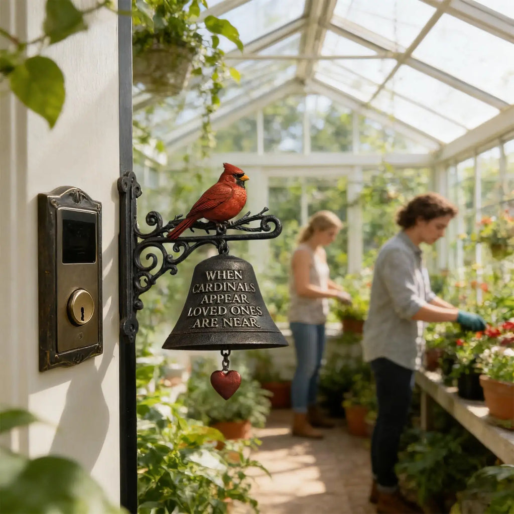Dinner Bell Outdoor Red Bird Garden Decoration Farmhouse Yard Ranch