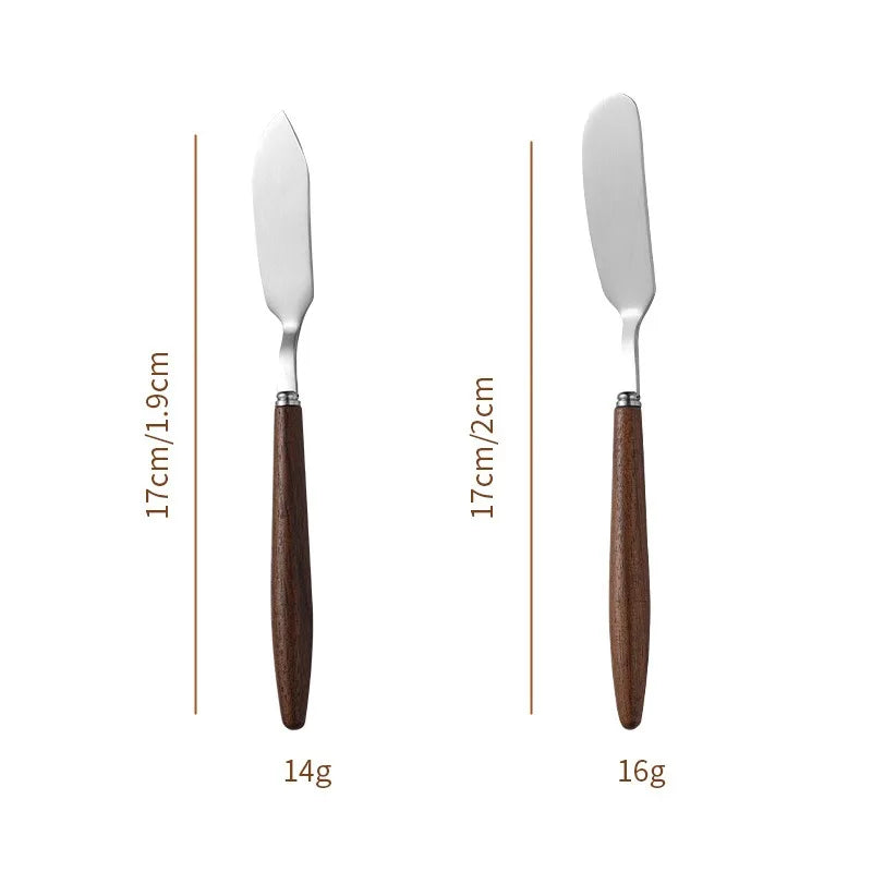2026 Hot walnut wood handle 304 stainless steel butter knife, creative cream cheese knife, butter and jam spreading knife Zpaxo