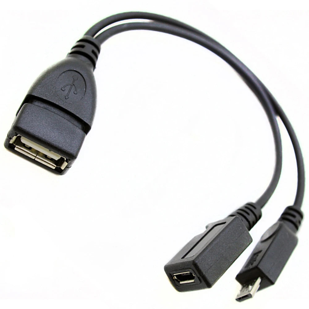 2 in 1 Micro USB to USB 2.0 OTG Adapter Cable with Micro USB Power for amazon TV Tablet PC Smartphone Zpaxo