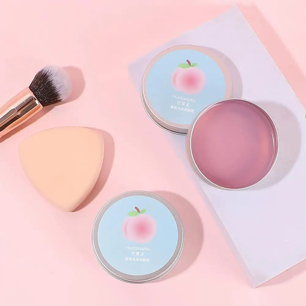 Eelhoe Natural Makeup Brush Cleaner Soap – Portable & Travel Makeup Brush Cleaner Zpaxo blue soap and pad