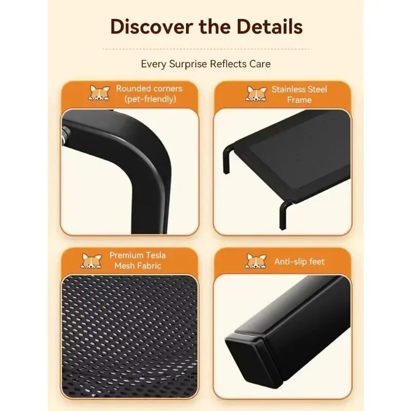 Foldable Elevated Dog Bed with Canopy – All Sizes & Seasons
