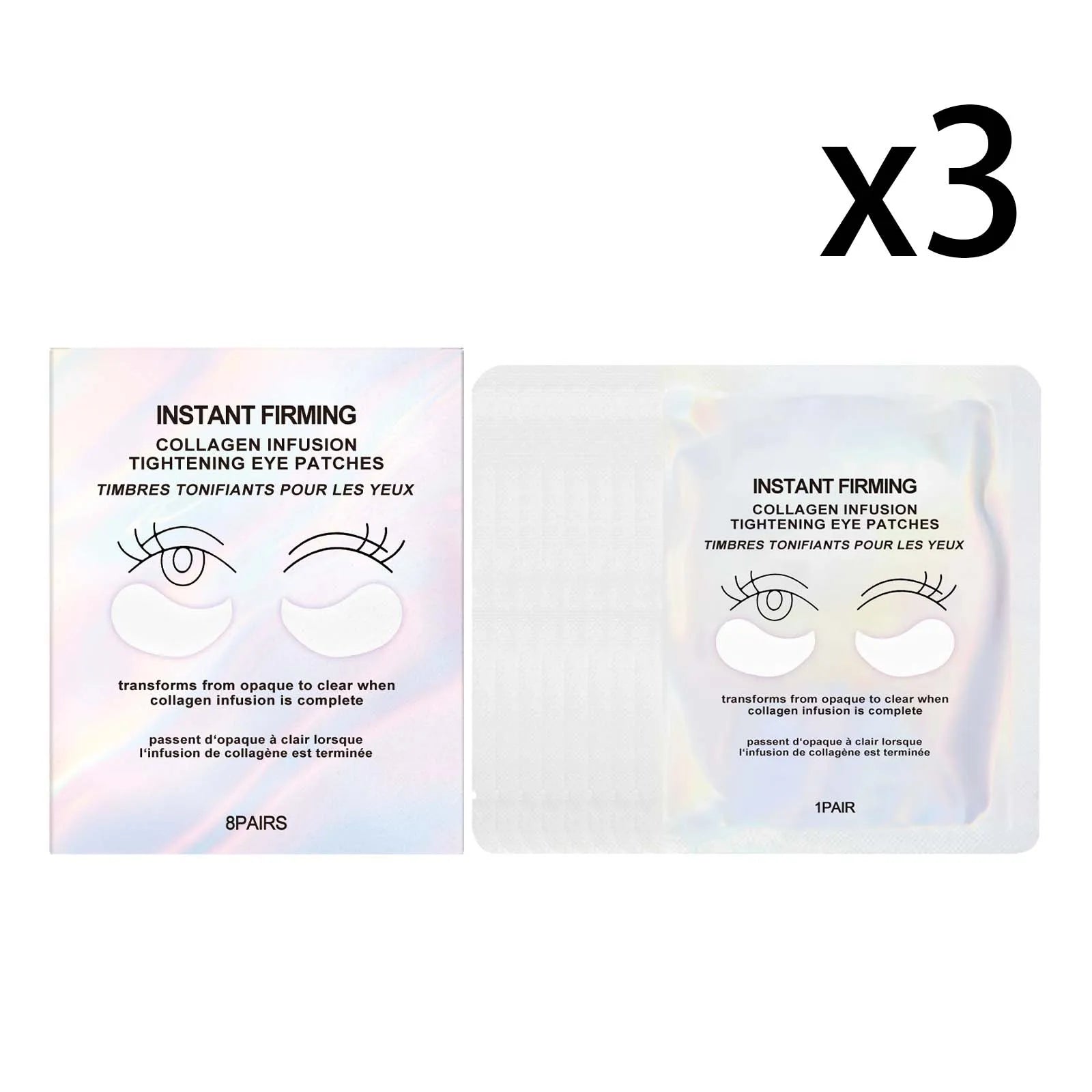 Collagen Eye Mask – Dark Circles, Puffiness & Fine Lines | 8 Pairs Under Eye Mask Zpaxo 3x8 PAIRS