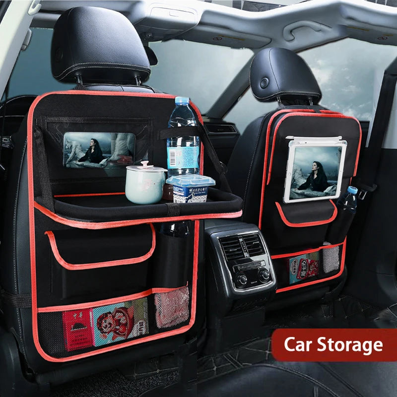 Car Backseat Organizer Tablet Holder Storage Foldable Table Tray Seat
