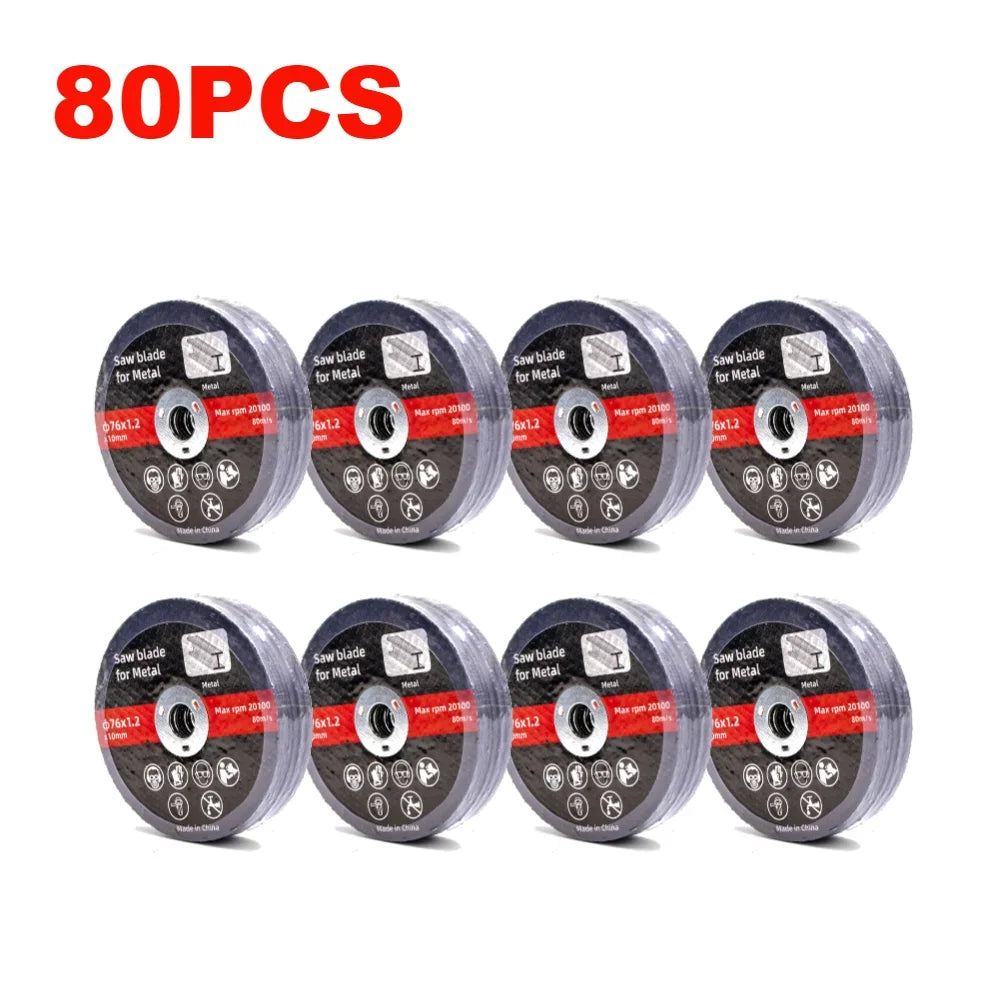 1/10PCS 76mm Metal Cutting Discs Wear Resistance Cut Off Circle Wheels Blades Cutting Wheels Angle Grinder Accessories Zpaxo 80Pcs