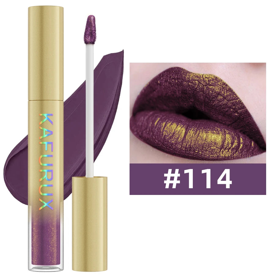 14 Colors Bold Intense Glitter Metallic Lip Gloss Pearlescent Tint