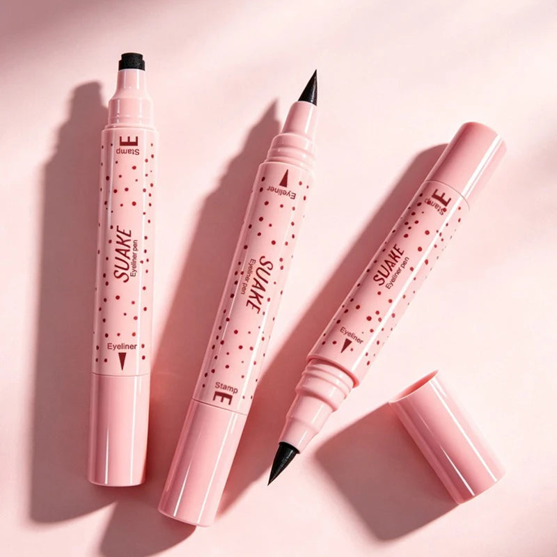 Waterproof Double-headed Liquid Eyeliner Pen Including Star/love/moon Pattern Lasting Quick Drying Suitable for Beginners Makeup Zpaxo