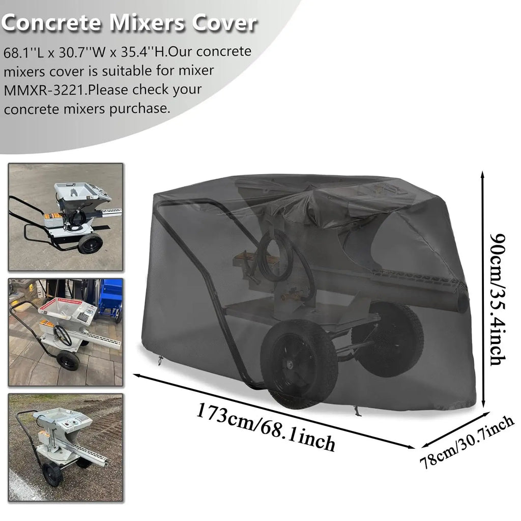 Concrete Mixer Cover Outdoor All-Weather Waterproof Heavy Duty Sleeve Portable Cement Mixing Machine Cover for Maintenance Zpaxo
