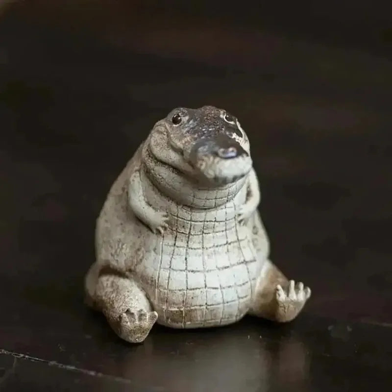 Crocodile Tea Pet Ornament – Lucky Resin Figurine & Gift Tea Pet Figurine Zpaxo