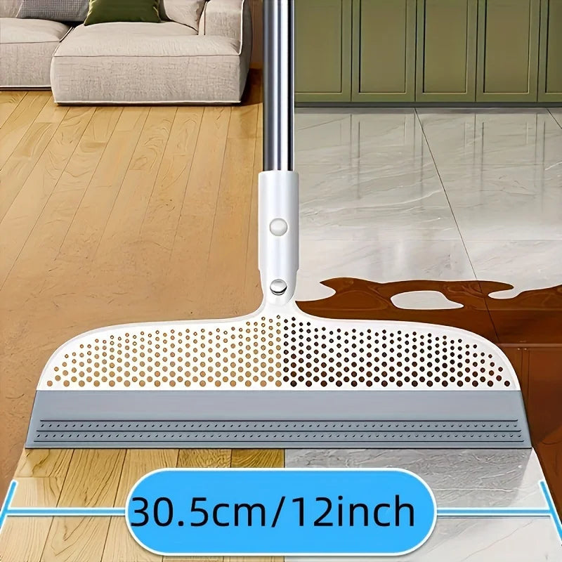 Magic Silicone Broom – Detachable Head & Double-Sided Scraper Silicone Broom Set Zpaxo