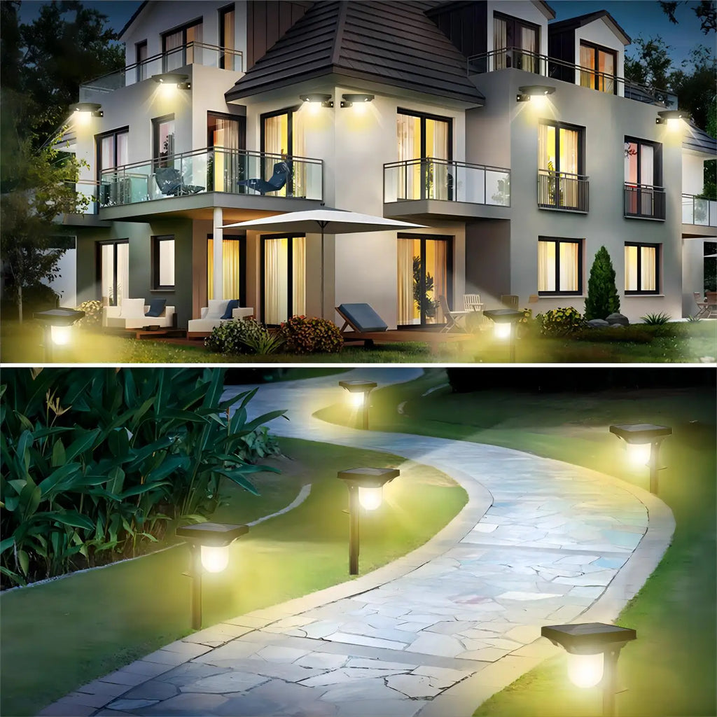 4PCS Solar Landscape Spotlights Garden Outdoor Motion Sensor Waterproof Pathway Light Wall Lamp Patio Lawn Walkway Decor Zpaxo
