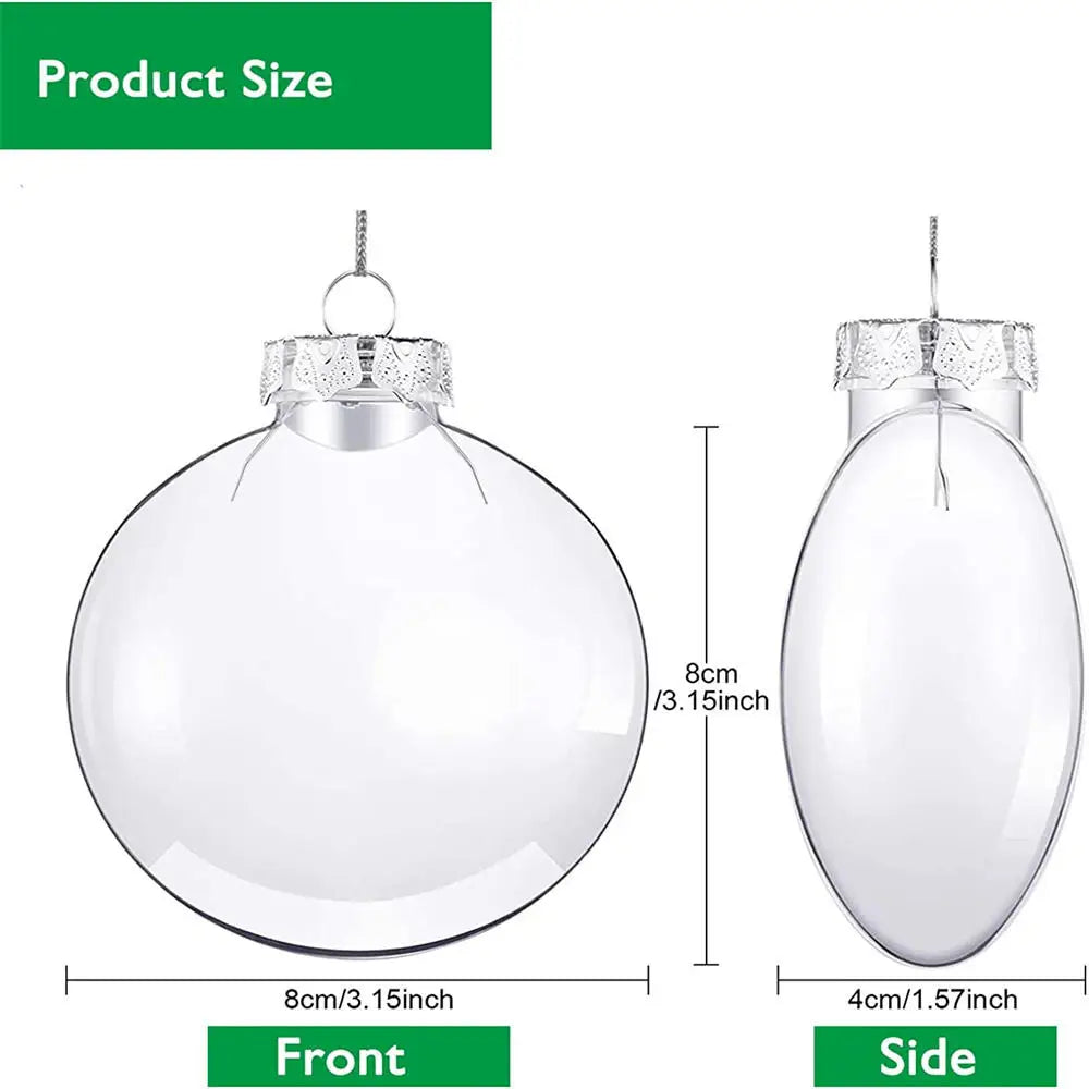 Clear Oval Plastic Ball Ornaments | DIY Paintable Xmas Globes