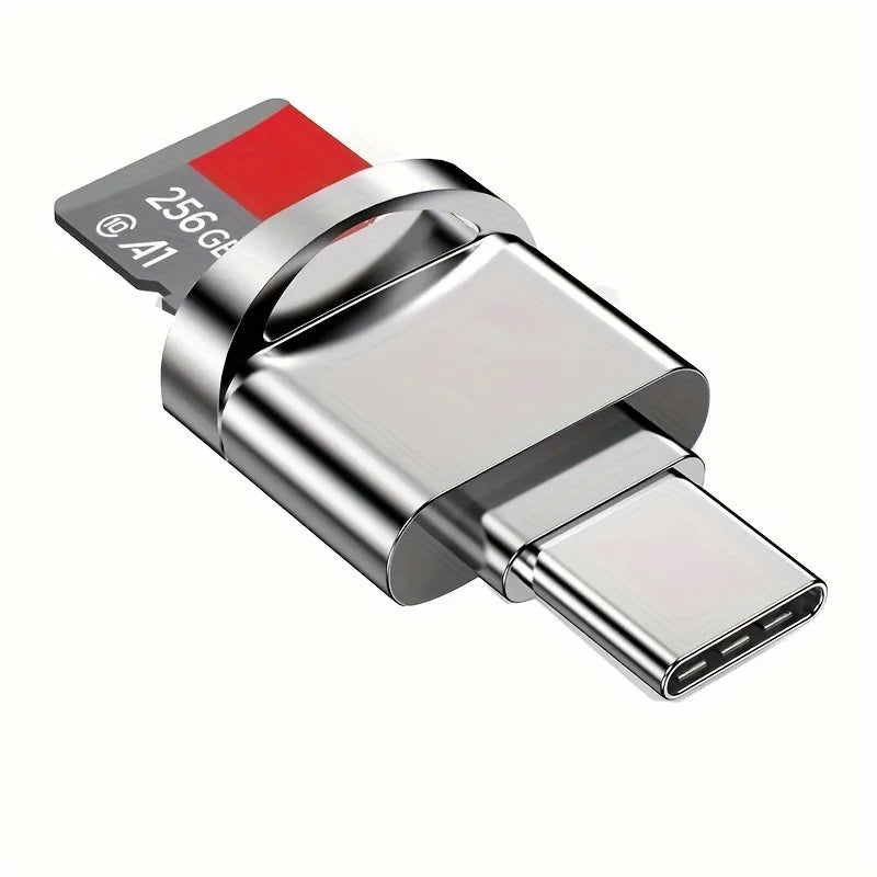 Mini TF Card Mobile Reader Suitable Huawei Type-c OTG Zpaxo 1PCS silvery