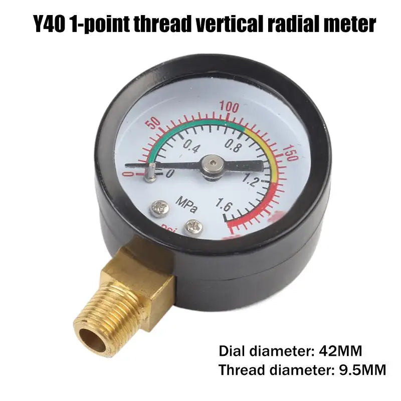1Pc Pressure Gauge Air Compressor Pneumatic Hydraulic Fluid 0-12Bar / 0-170PSI Easy To Read Dial Measuring Instrument Zpaxo A