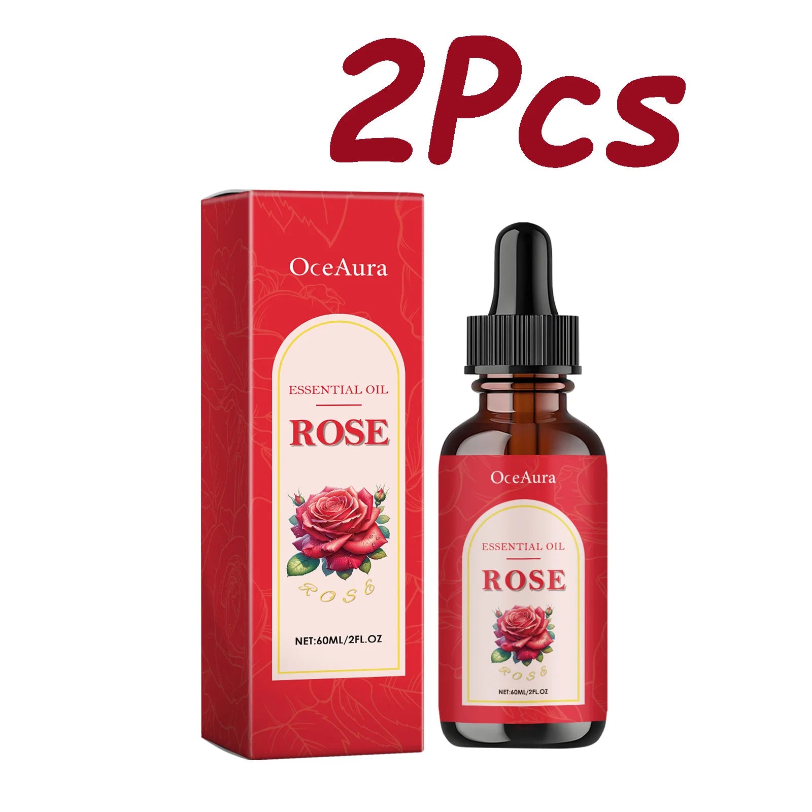 OceAura Rose Essential Oil – Moisturizing Face & Body Oil 60ml Face & Body Oil Zpaxo 2Pcs 60ml Boxed