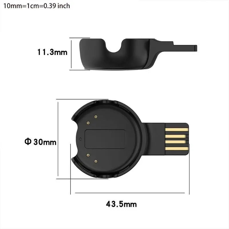 652F Black Charging Cable USB Stand Polar Verity OH1 Watch Zpaxo