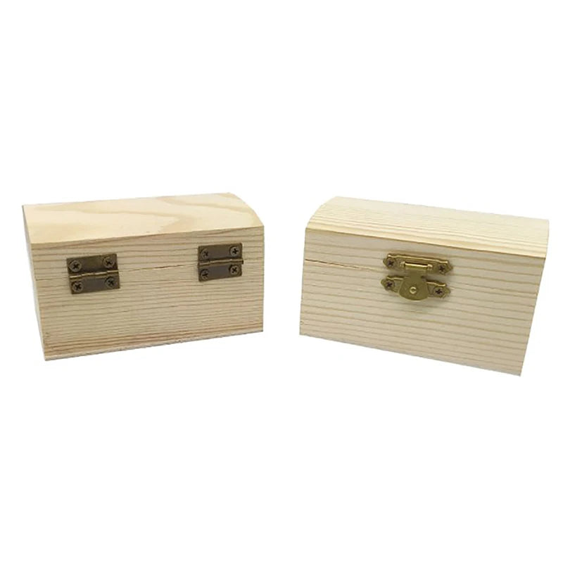 Blank Square Shape Unfinished Wooden Jewelry Box Kid DIY Craft Zpaxo