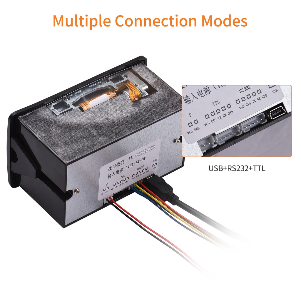 58MM 203dpi Thermal Receipt Printer Low Noise Mini Printing Module with USB/RS232/TTL Serial Port Support ESC/POS Commands Zpaxo