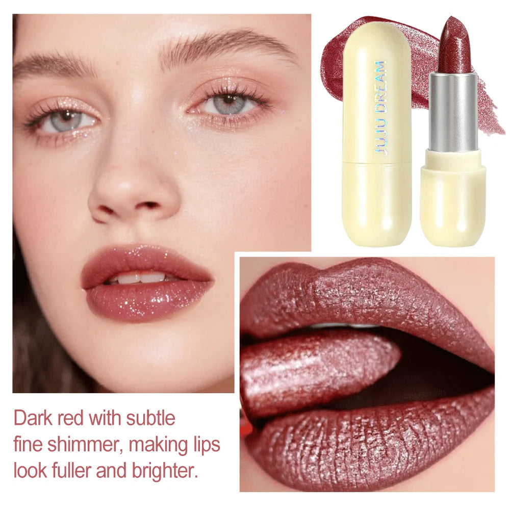 Sparkling, Waterproof, Non-Fading, Long-Lasting, High-Pigment Glitter Lipstick for Bold & Glossy Lips Zpaxo