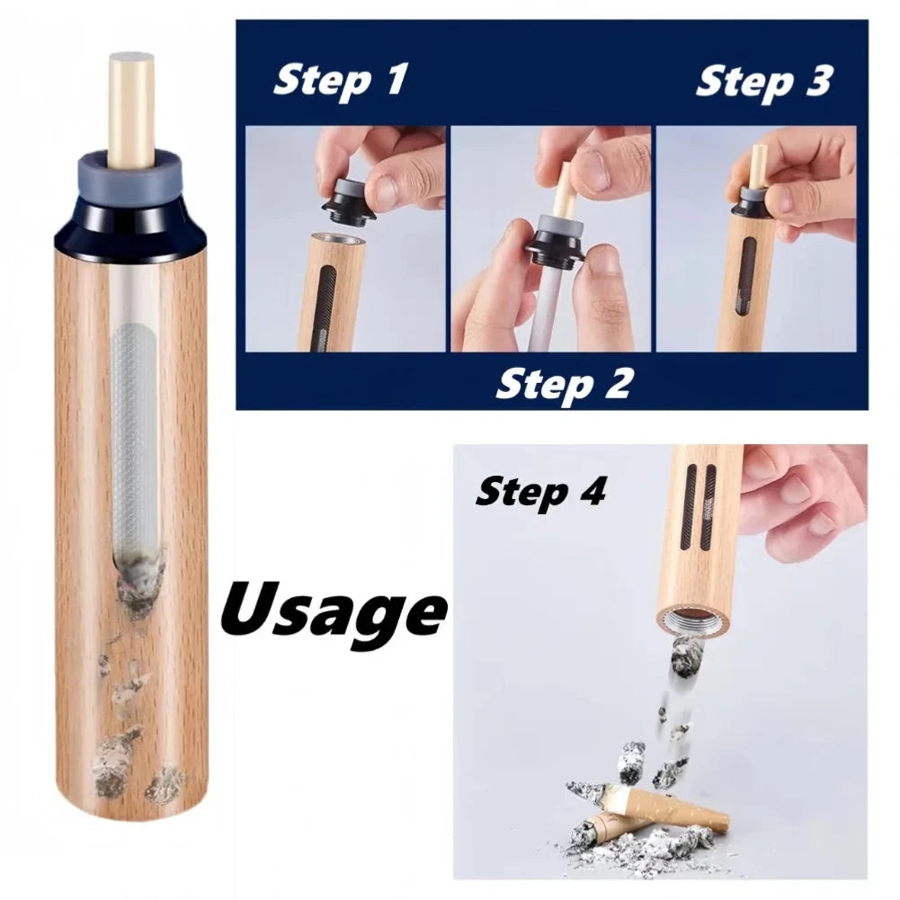 Mini Handheld Car Smoke Ashtray Plastics Non-Dropping Ash Cigarette Cover Portable Smokeless Vehicle Interior Ashtray Cigar Tool Zpaxo