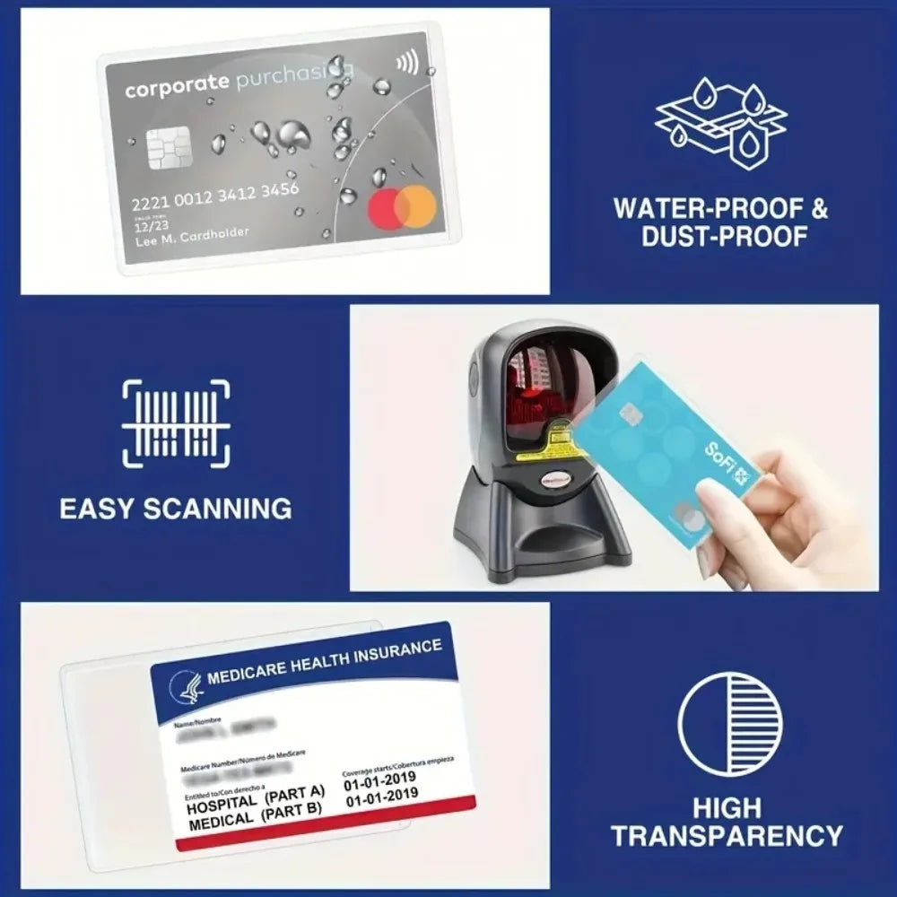 PVC Waterproof Transparent Card Holder Plastic Id Holders Case