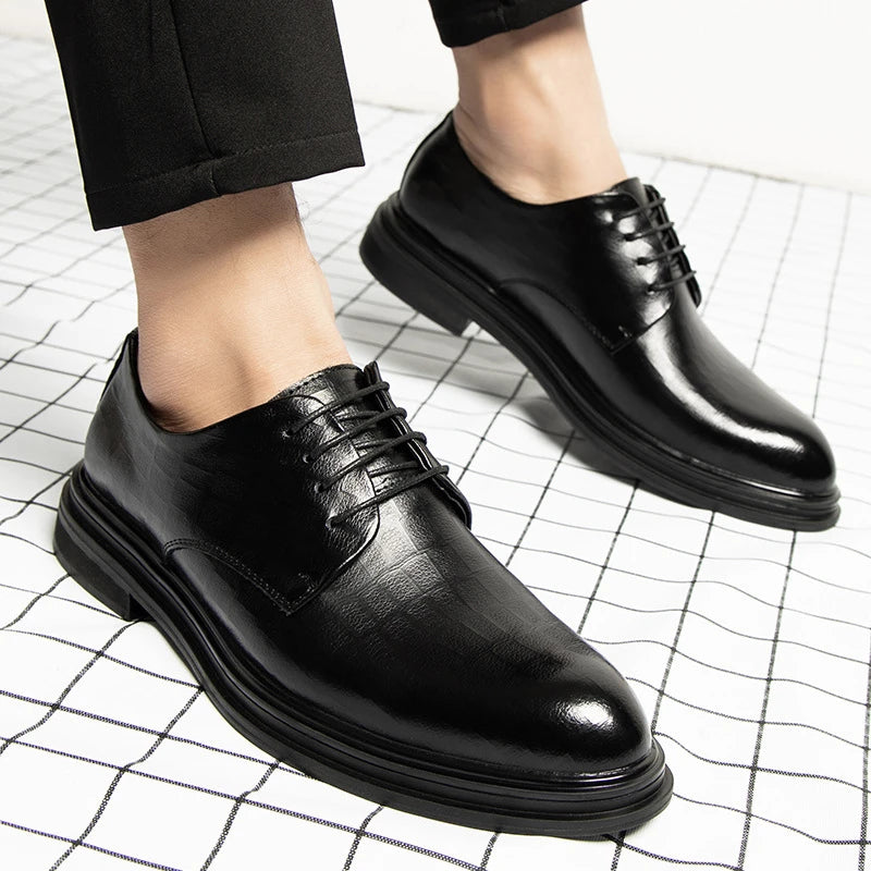 Mens Winter Warm Fur Lined Formal Business Dress Shoes Height Zpaxo