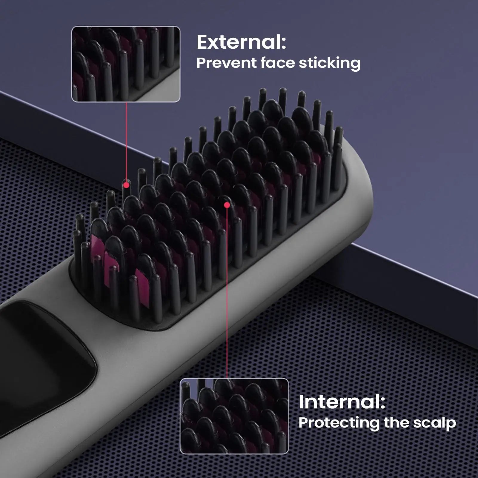 Cordless Ceramic Hair Straightener Brush – 4 Levels & LED Hair Straightener Brush Zpaxo