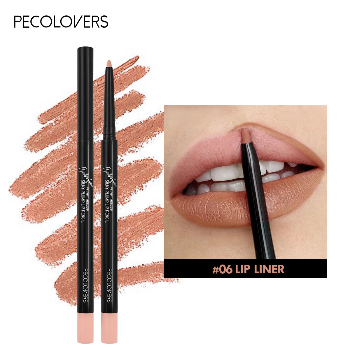 Waterproof Matte Lipliner Pencil Red Contour Tint Lipstick Long Lasting Non-stick Cup Moisturising Lips Makeup 12 Colors Zpaxo 06