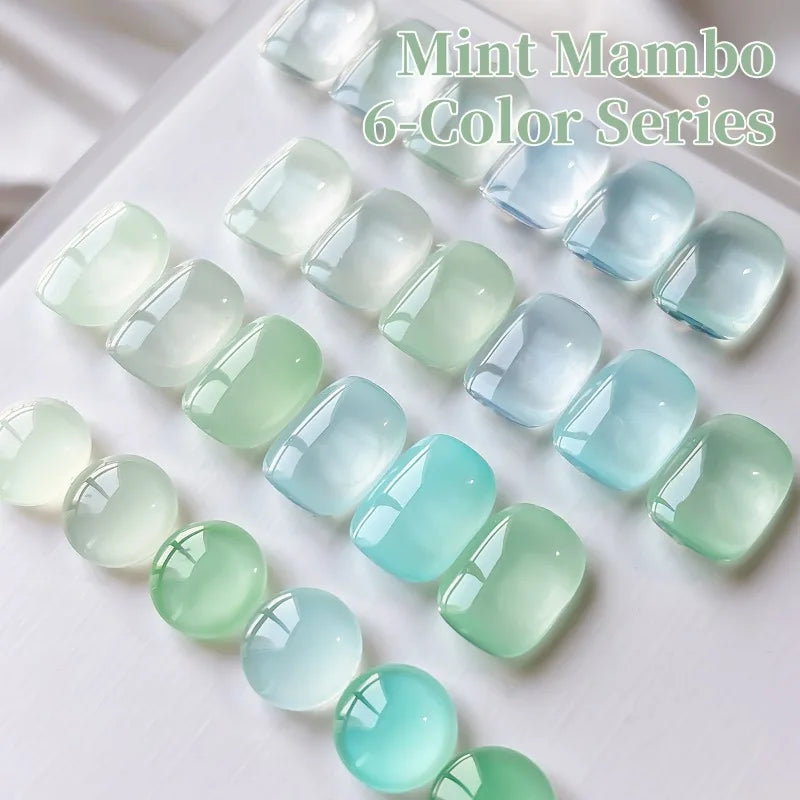 Hot Sale 6-color Ice Clear Milk Green Blue Green Nail Oil Glue Mint Manbo Series Nail Salon Exclusive Zpaxo