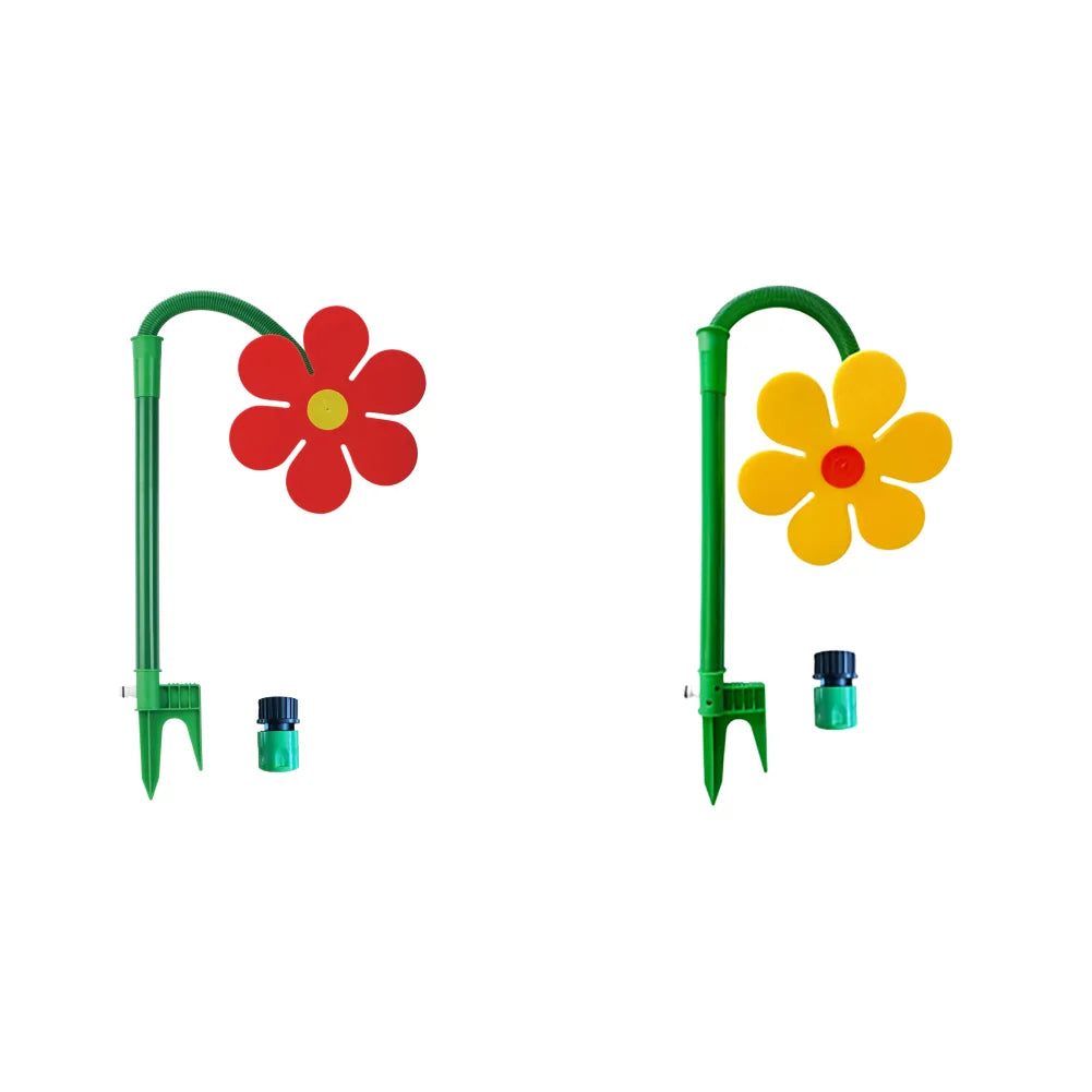 Sunflower 360° Shaking Rotating Sprinkler Garden Yard Lawn Irrigation Device Decorative Ornament Outdoor Water Toy For Children Zpaxo Red and Yellow