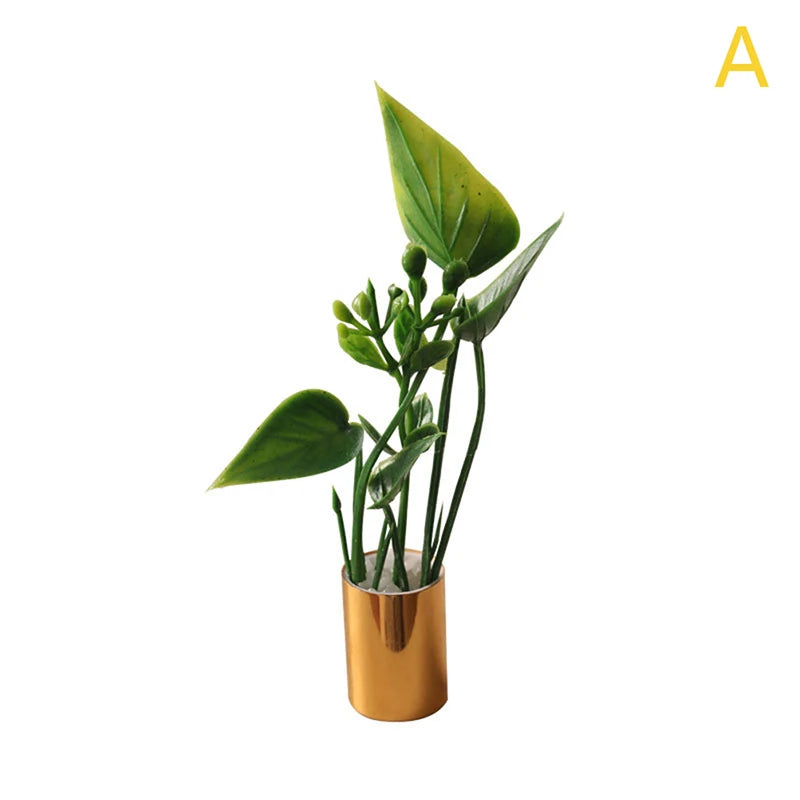 ▶1Pcs 1:12 Dollhouse Simulation Green Plant Potted Model Doll Home Living Room Decoration Micro Landscape Garden Scene Ornament Zpaxo Style2