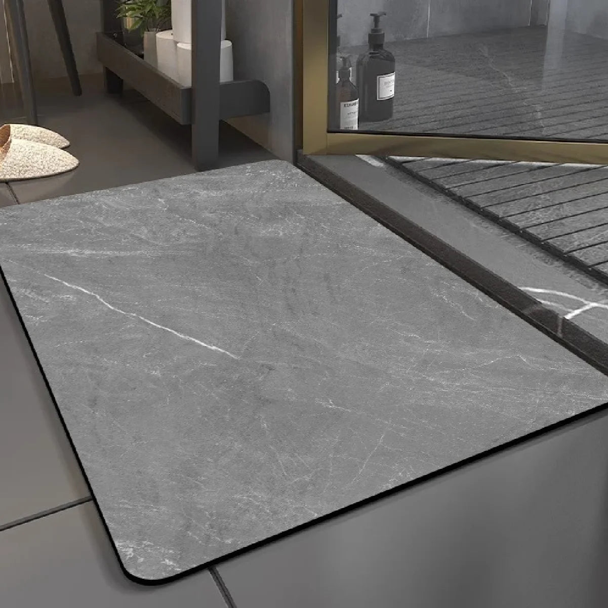 Super Absorbent Anti-Slip Floor Mat Diatomaceous Earth Foot Pad Quick Drying Bath Mat For Bathroom Door Toilet Kitchen Water Abs Zpaxo