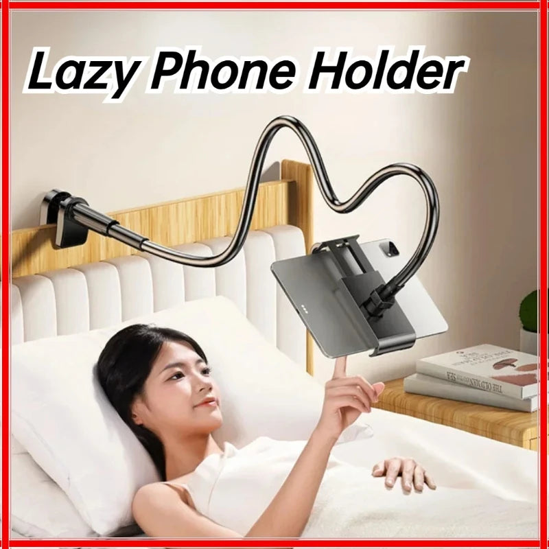Universal 360-Degree Rotating Tablet Phone Holder with Adjustable Spiral Base, Flexible Stand for Desktop and Bed Use Zpaxo