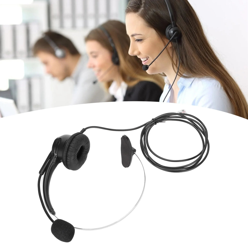 Telephone Headset RJ9 Earphone 330 Adjustable Microphone Home Call