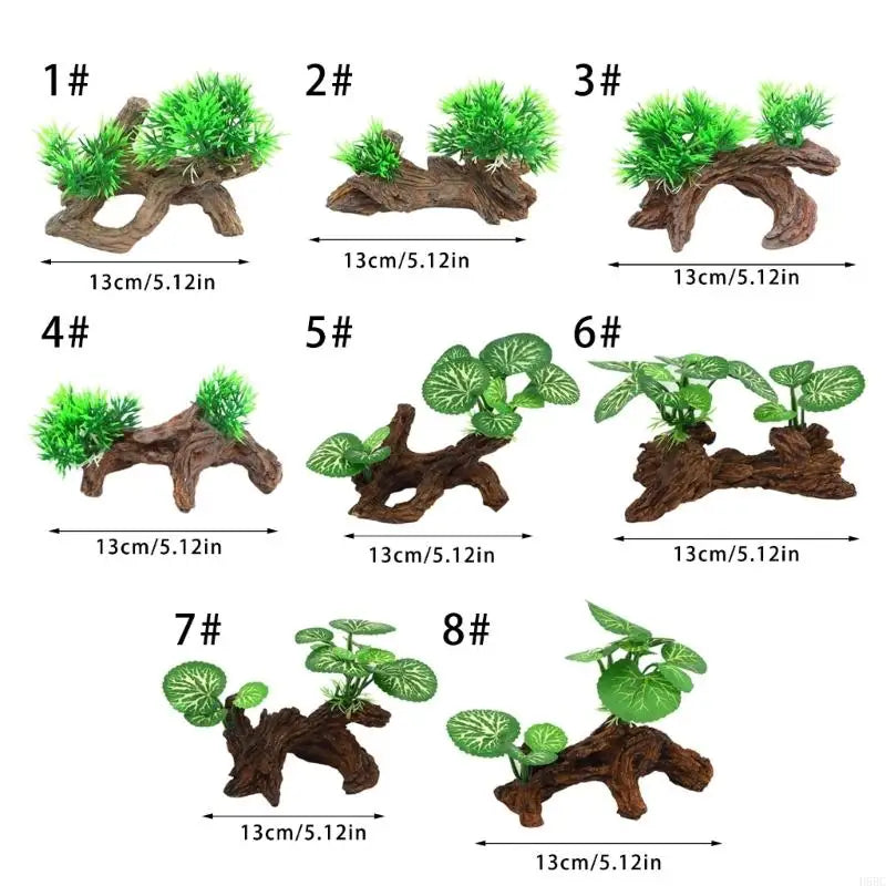 Resin Tree Stump Aquariums Ornament Realistic Fishtanks Water Grass Decoration Zpaxo