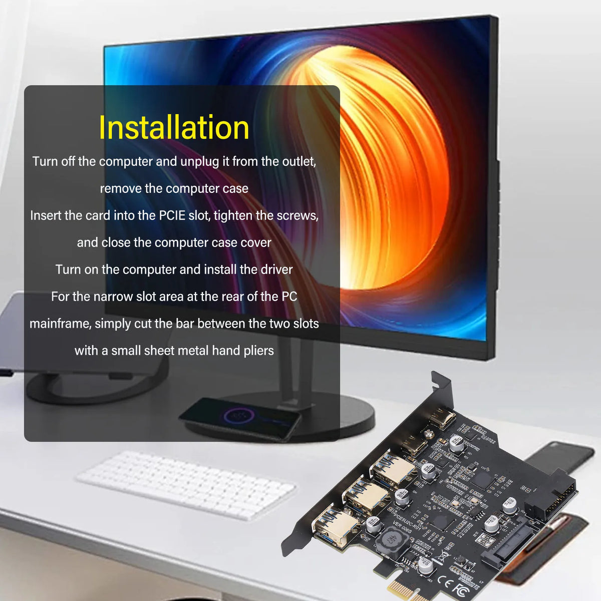 PCIe USB 3 2 Card C Easy Installation Expansion 5 Port Desktop Windows Zpaxo