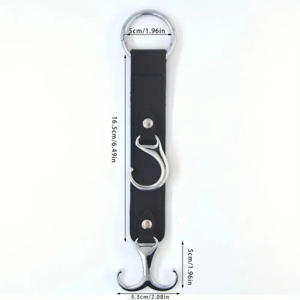Heavy-duty Car Back Seat Hook Simple PU Leather Automotive Storage Hanger Double Hook Portable Car Hanging Hook Zpaxo