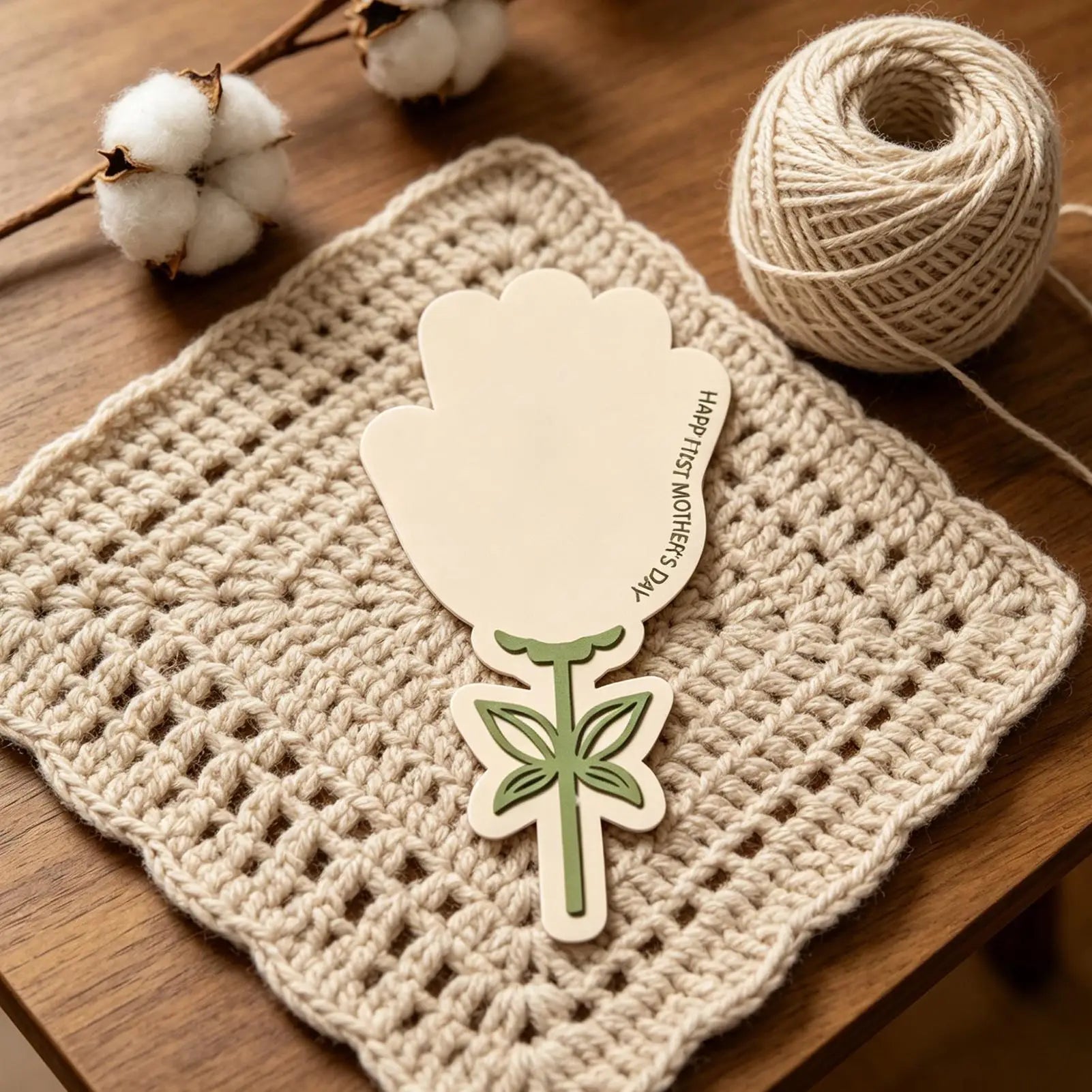 DIY Handprint Flower Craft Wooden Art Keepsake Sign Grandmother Women