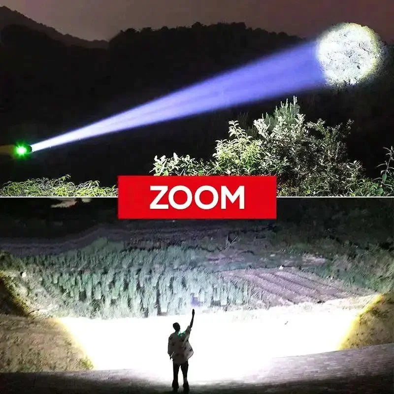 High-Power LED Flashlight – USB-C Rechargeable Zoomable Torch LED Flashlight Torch Zpaxo